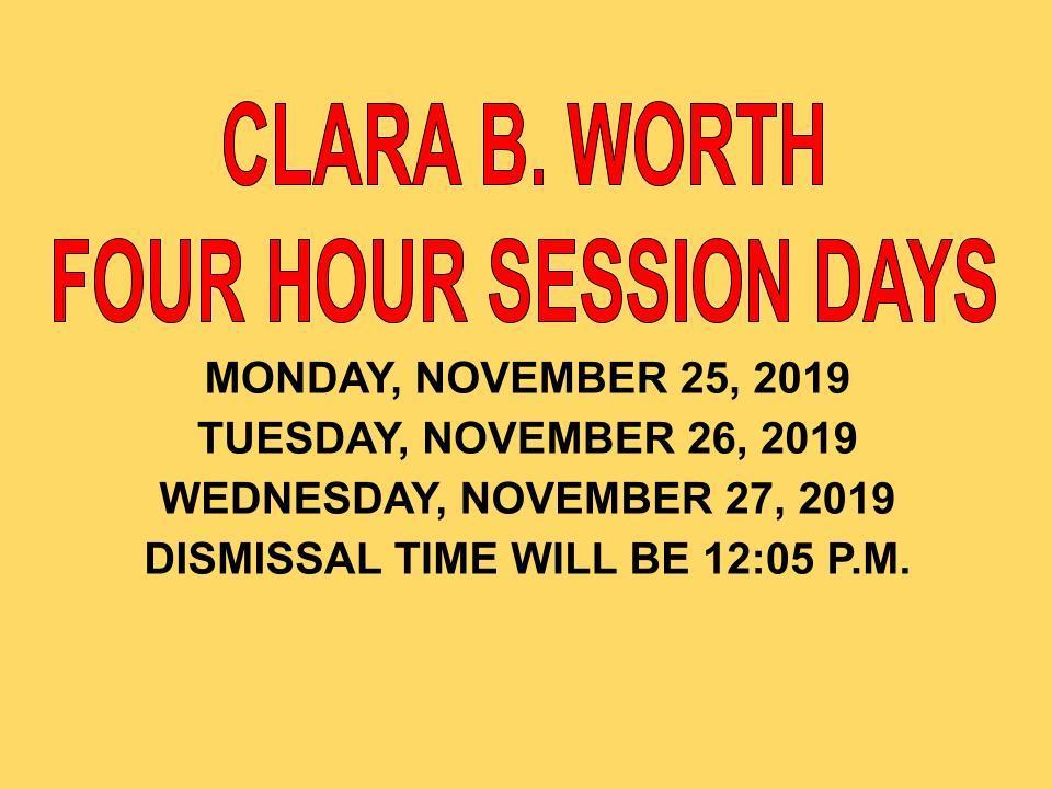 Four Hour Session Days