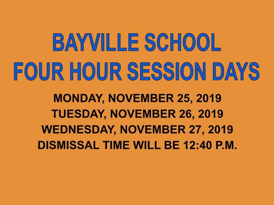 Four Hour Session Days
