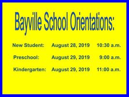 Bayville School Orientations